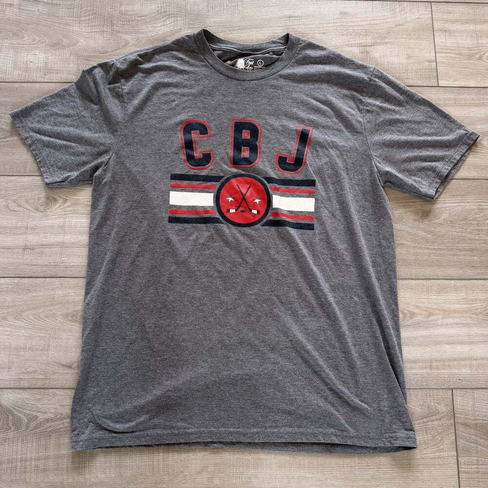 Columbus Blue Jackets CBJ T-Shirt Mens L Gray